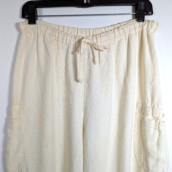 Flax Linen Cargo Jogger Pants S - Picture 3 of 9
